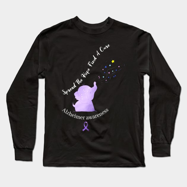 Alzheimer Awareness Spread The Hope Find A Cure Gift Long Sleeve T-Shirt by thuylinh8